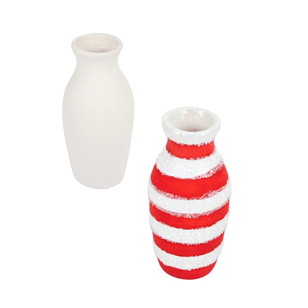 Colorations Decorative Ceramic Vases, Set of 12, Small, Unfinished, Coated On Inside, Gift, DIY, Ready to Decorate, Arts & Crafts, Craft Project, Nature Projects, Ages 5 & Up